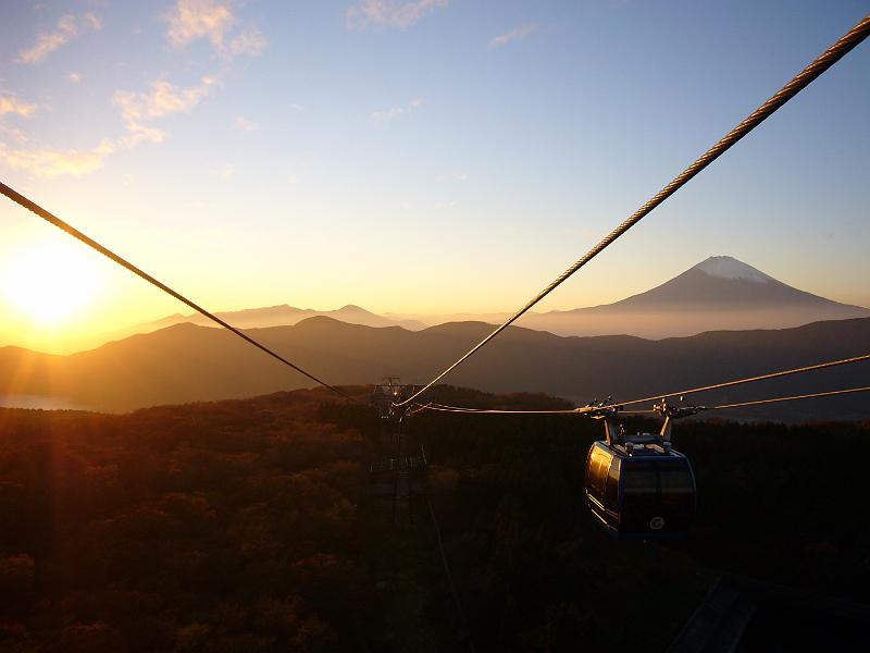 foto_20081114_1625_03.jpg - [de]Schöne Abendstimmung mit Mt. Fuji.[en]Nice evening setting on the cable car.