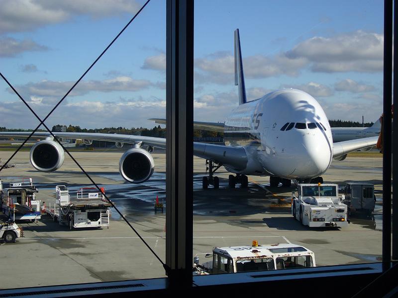 foto_20081125_1125_01.jpg - [de]Und noch eine nette Überraschung in Narita: mein erster A380 in "echt".[en]And a nice surprise at Narita - my first live Airbus A380.